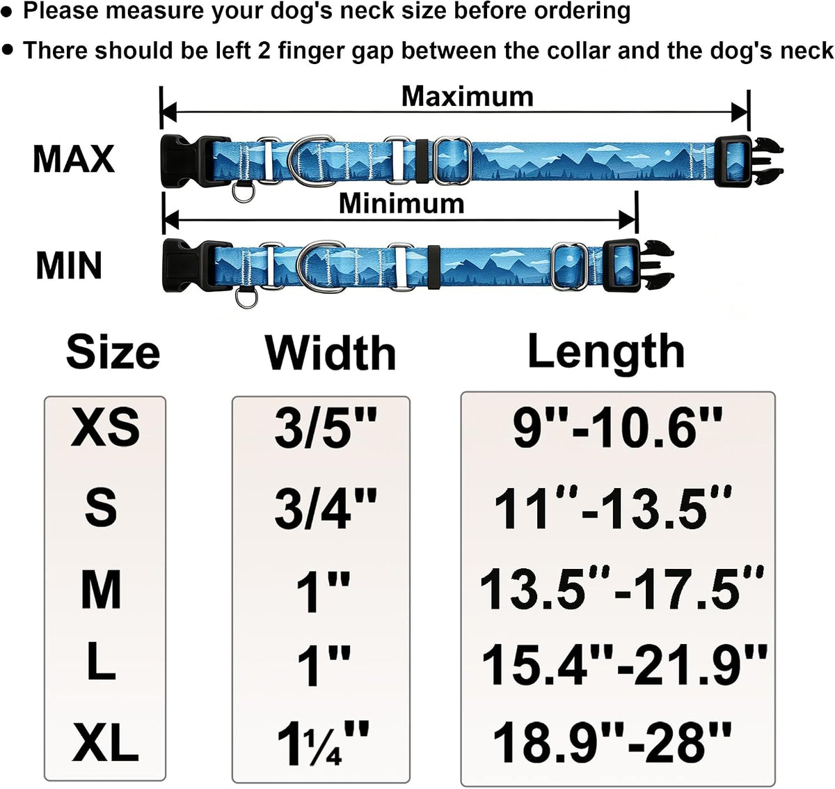 Martingale Collar for Dogs with Buckle Dog Collar Adjustable Soft Nylon Boy Dog Collars for Small Dogs, Blue Sunset