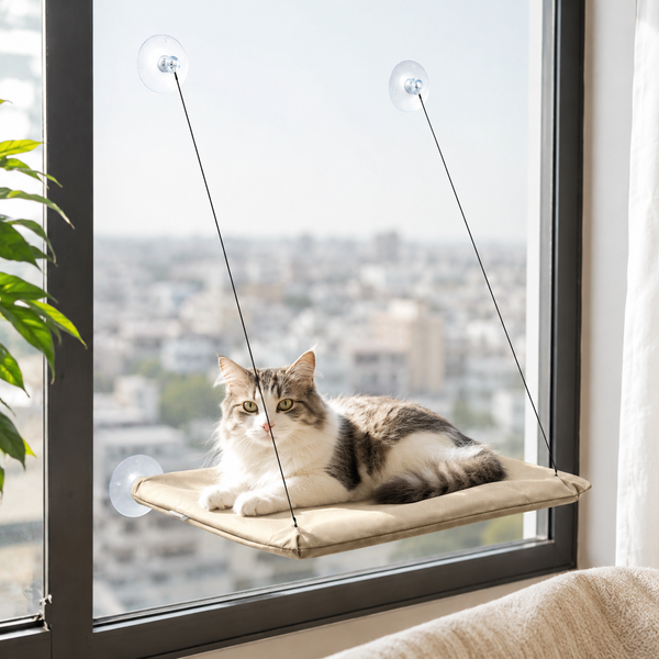 SunBasker Window Hammock – The Ultimate Sunny Seat for Cats Who Love to Lounge