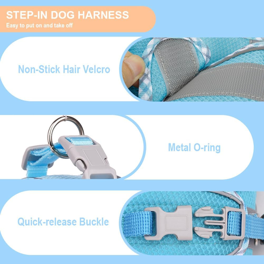 Dog Harness and Leash Set, No-Pull Adjustable Step in Puppy Vest